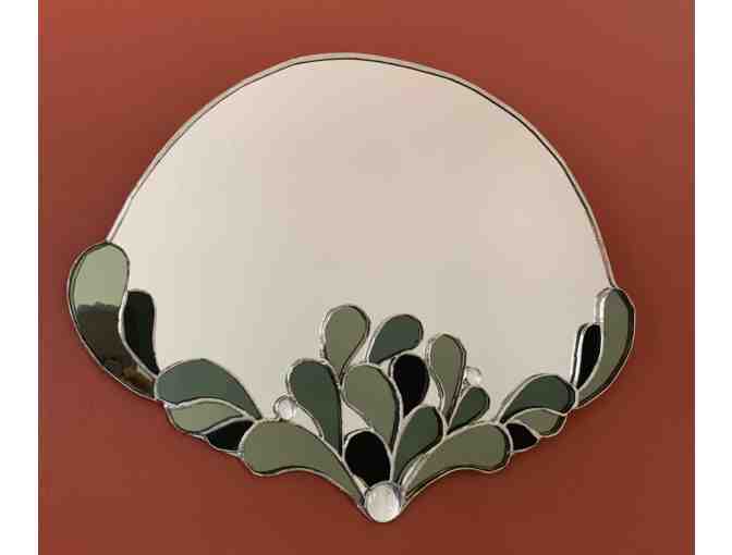 Small Oval Mirror with Stained Glass Ornament