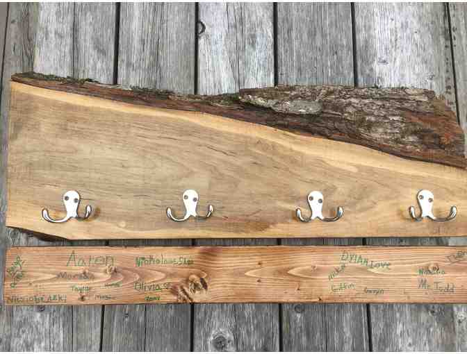 JC Class Milled Red Maple Coat Rack and Detachable Autographed Sign