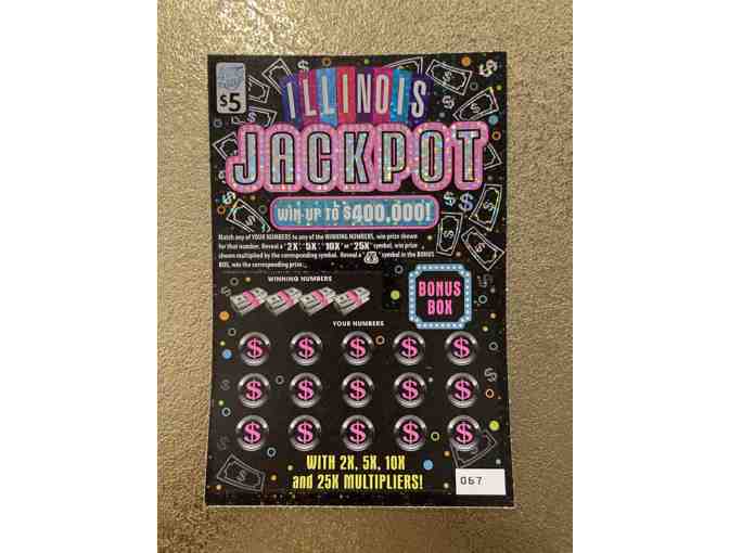 $5 Raffle ticket for a chance to win $50 worth of scratch off lottery tickets