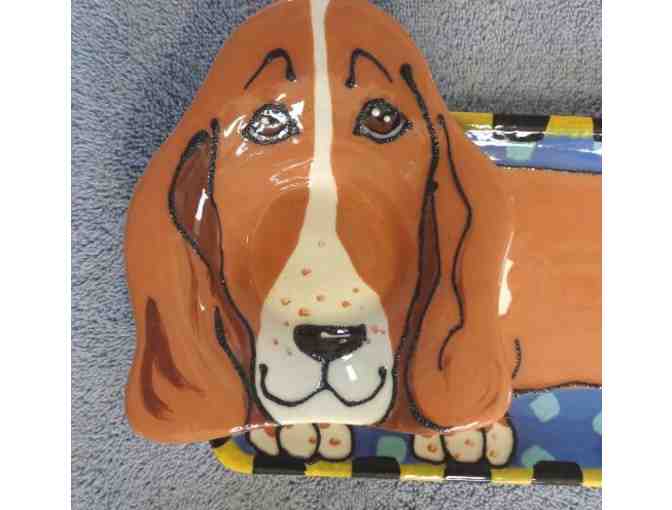 Whimsical Basset Chip Dip Plate