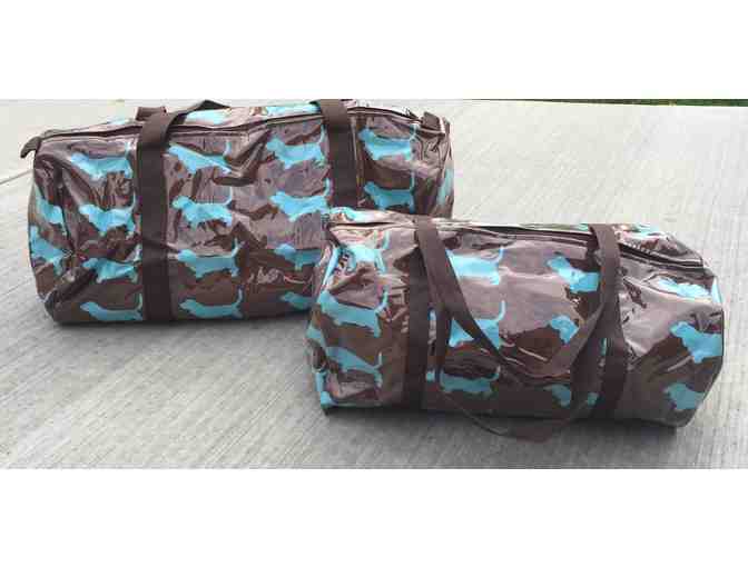 Chocolate & Tiffany Blue Duffle Bags