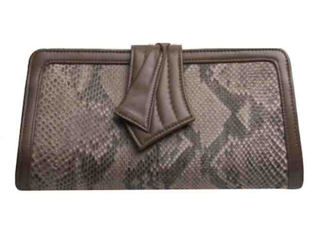 Michelle Vale Keitel Genuine Taupe Python Clutch