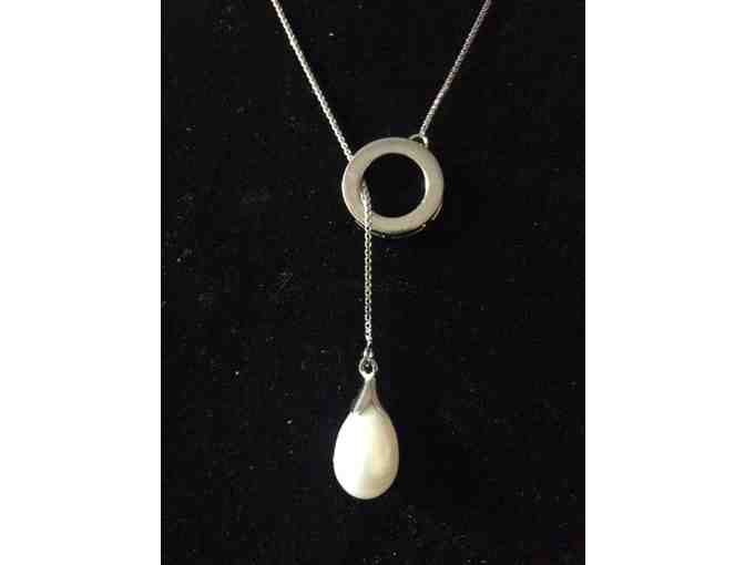 Pearl and Sterling Slide Necklace