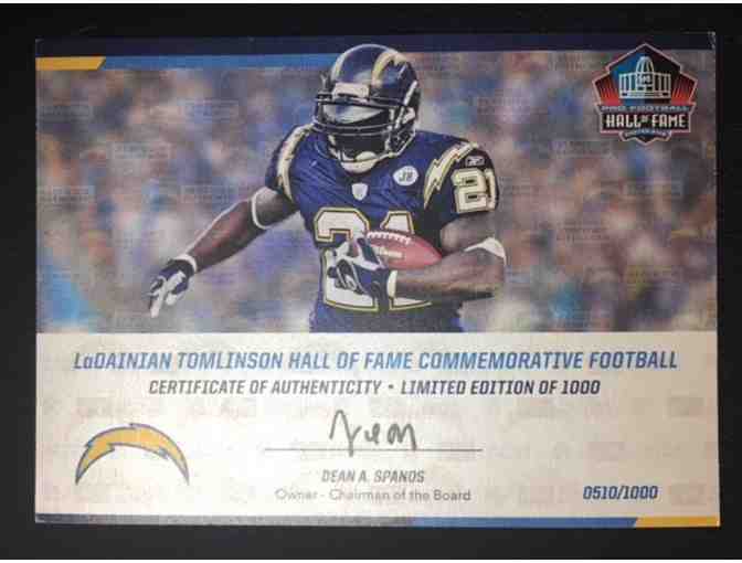 Autographed Chargers Laser Ball - LaDainian Tomlinson