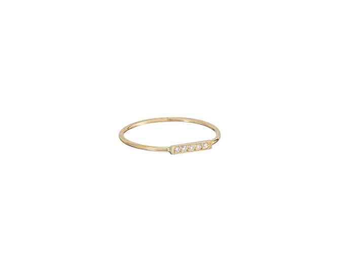 NIna Segal Diamond Bar Gold and Diamond Ring