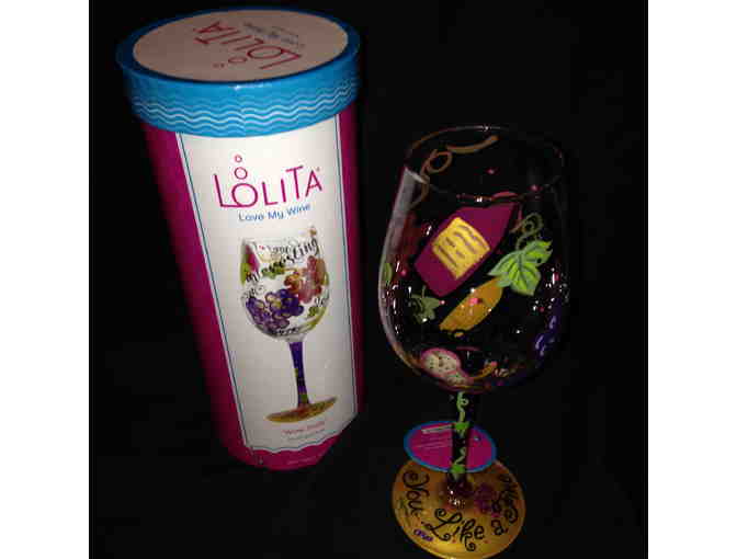 Lolita Love My Wine 'Wine Snob' Hand-painted Glass