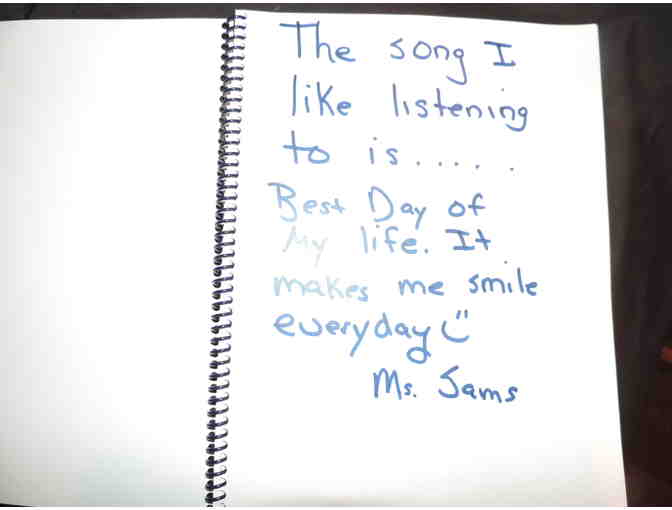iPod Shuffle with 'Favorite Songs' Book of Mrs Sams' 4th Graders