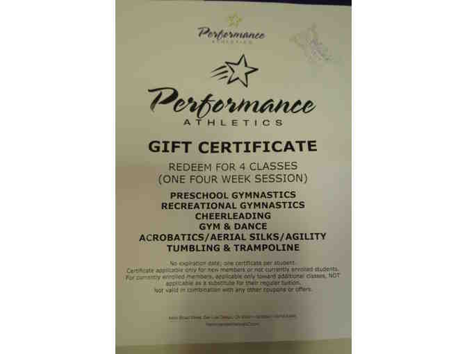 Performance Gymnastics Gift Certificate