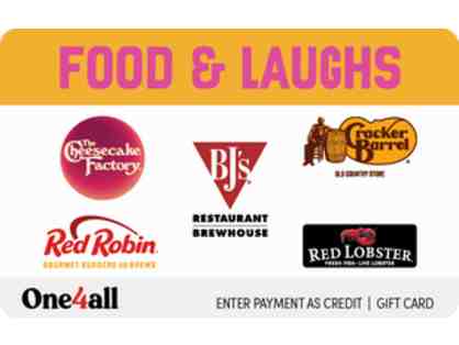 Food & Laughs: $50 (Includes Cheesecake Factory & More!)
