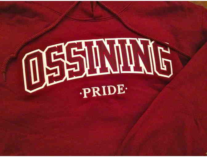 An Ossining Booster gift bag full of Ossining Pride merchandise