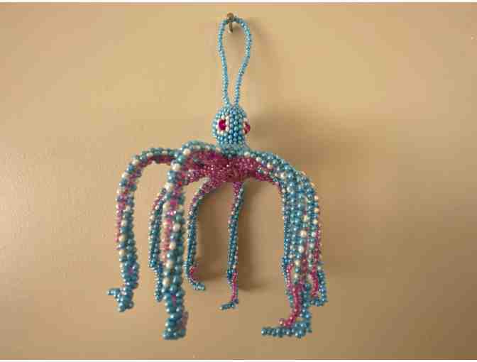 Transgender Pride Beaded Heart Key Chain and Octopus Ornament Set