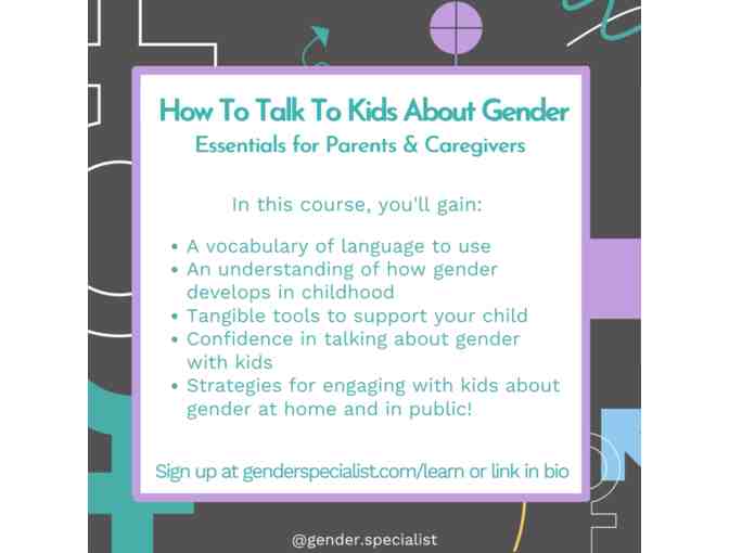 How to Talk to Kids About Gender Online Course