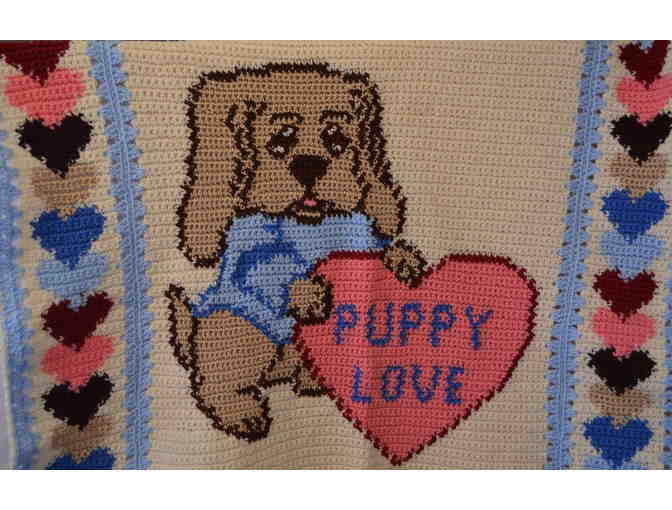 Puppy Love . . . Hand-Crocheted Afghan