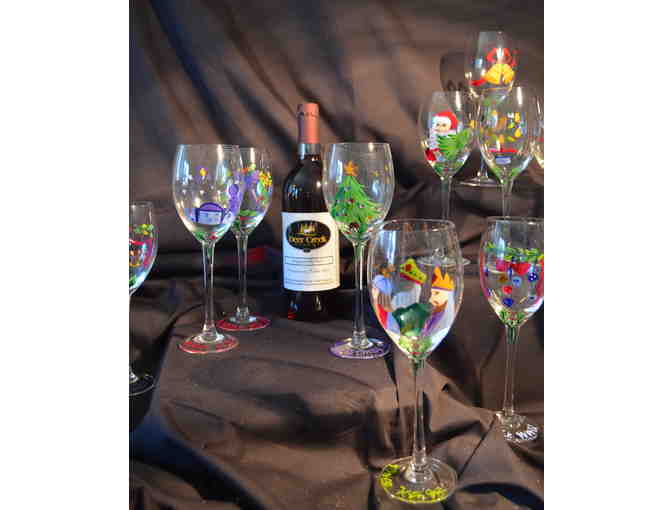 Songs of the Season Christmas Goblets & Wine