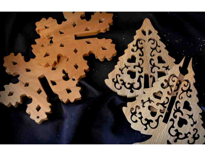 Handcrafted 3D Hardwood Ornaments