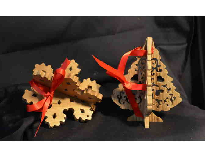 Handcrafted 3D Hardwood Ornaments