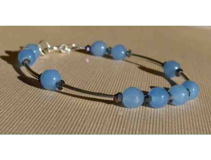 Sterling Silver with Blue Jade Bracelet