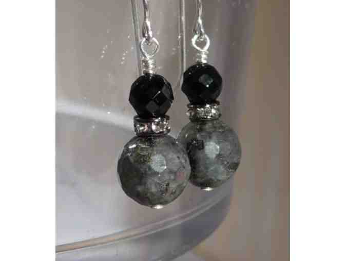 Black Labradorite and Black Onyx Earrings