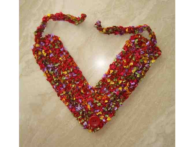 Red Confetti Pappy Collar -- Hand Crocheted