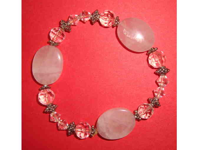 Pink & Crystal Stretch Bracelet