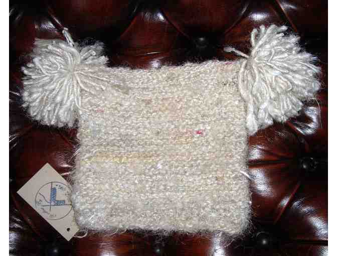 Silk 'Snowball Hat'-- Hand Knit