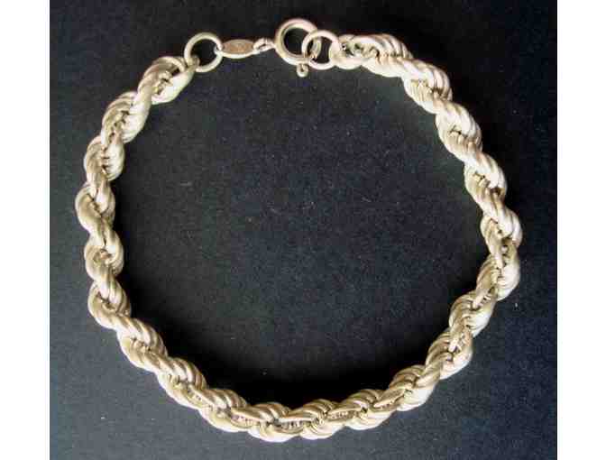 Sterling Silver Rope Bracelet -- Vintage