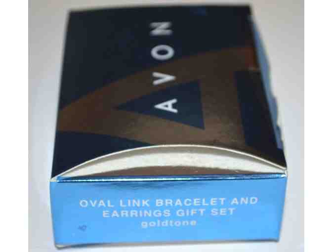 Gold-Tone Oval Link Bracelet and Earring Set by Avon -- New