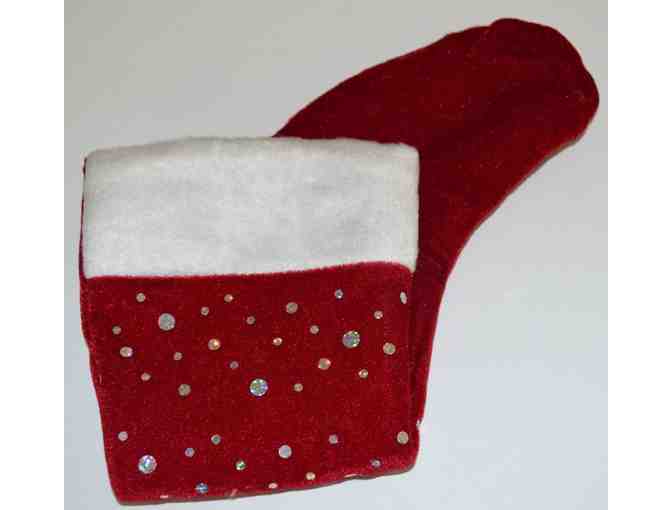 Sequined Red Velour Holiday Stocking by Avon -- New