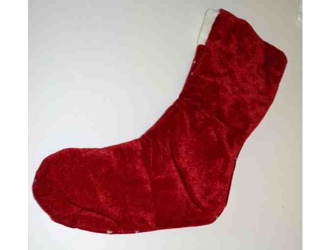 Sequined Red Velour Holiday Stocking by Avon -- New
