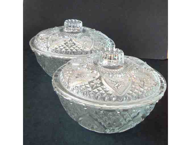 Set of Two 5-Inch Clear Glass Candy Dishes -- New in Box