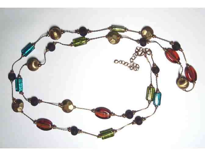 Colorful Glass Beaded Necklace -- Vintage