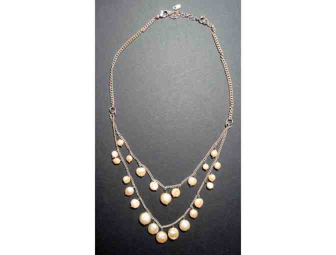 Double Chain Freshwater Pearl Monet Necklace -- Vintage