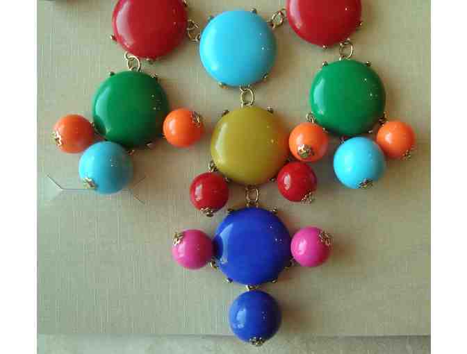 Multicolor Bib Necklace & Earrings Set -- New