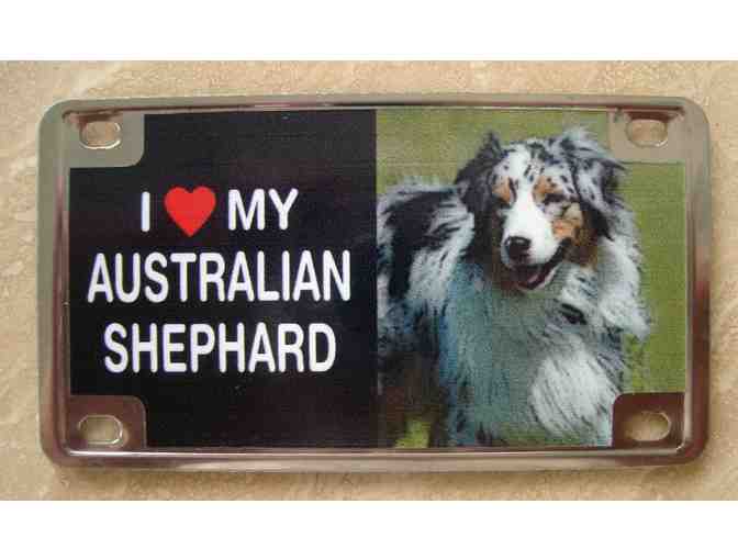 'I Love My Australian Shepherd' License Plate Style Magnet -- New