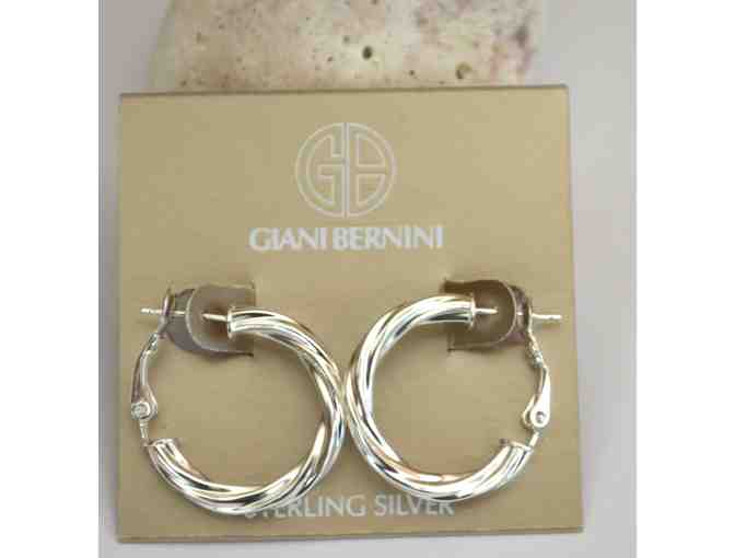 Sterling Silver Twisted Hoop Earrings by Giani Bernini -- New