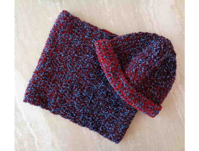 Plush Hand-Crocheted Hat & Cowl -- New