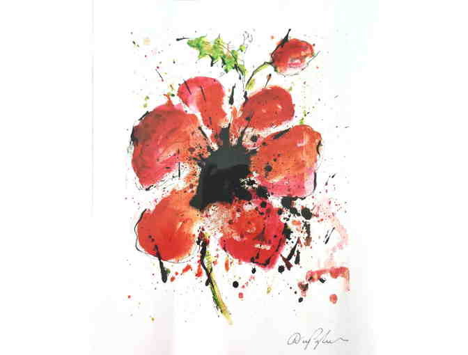 'Abstract Poppy' Print by Artist, Dominic Pangborn -- New
