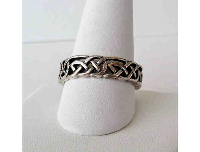 Sterling Woven Pattern Band Ring -- Size 10.5 -- New