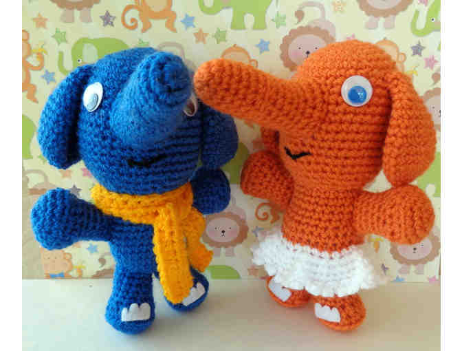 Hand-Crocheted Amigurumi 'Elephants' -- New