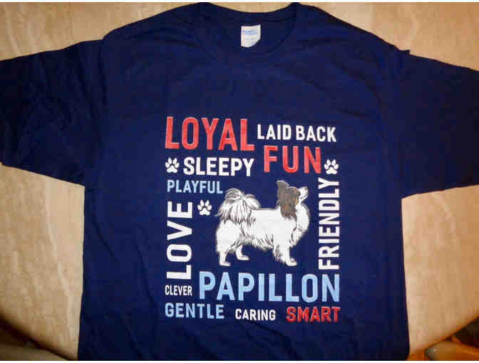 'Love Gentle Smart Clever' Papillon Dog T-Shirt -- Size Large -- New