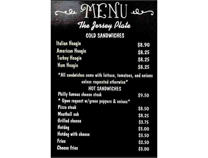 The Jersey Plate Food Truck - Gift Certificate for Seven (7) 12' sandwiches
