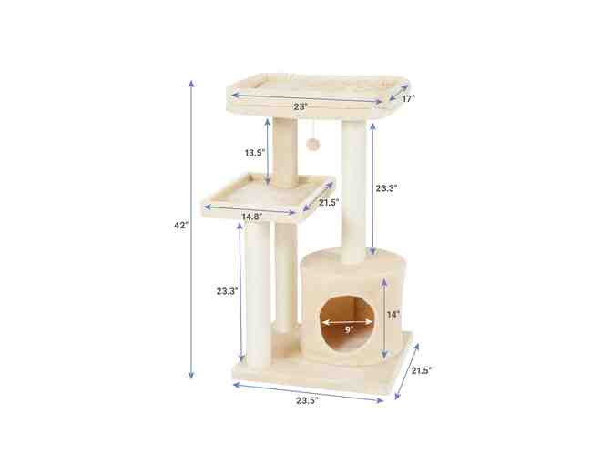 Frisco 42-in Heavy Duty Faux Fur Cat Tree & Condo