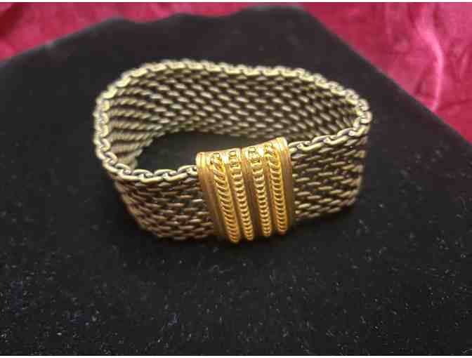Gold and bronze weave bracelet