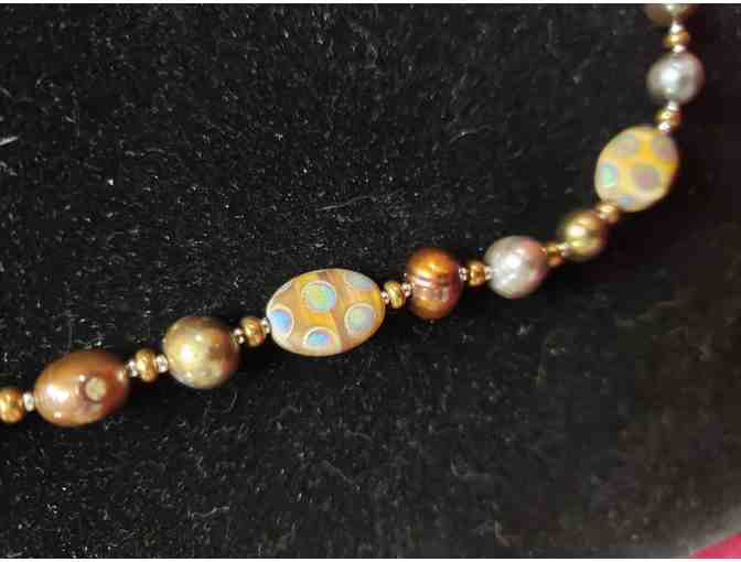 Multi bead necklace approx 26' Designer Kim Ottenbein