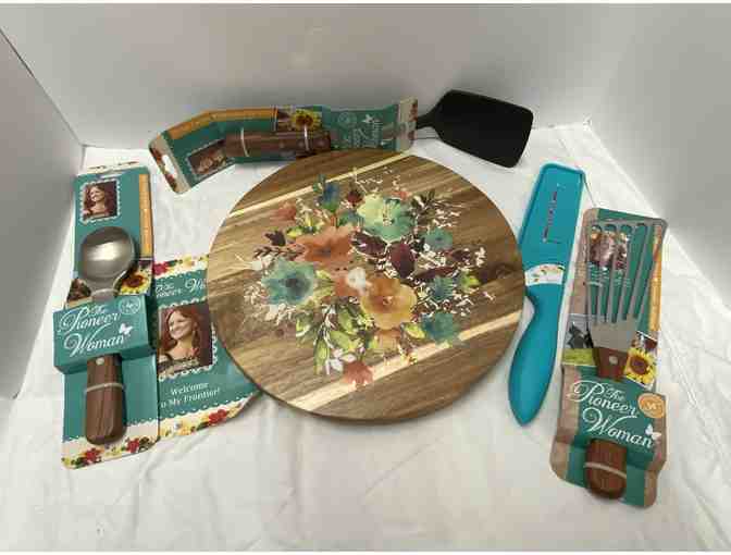 Pioneer Woman Lazy Susan and Utensils