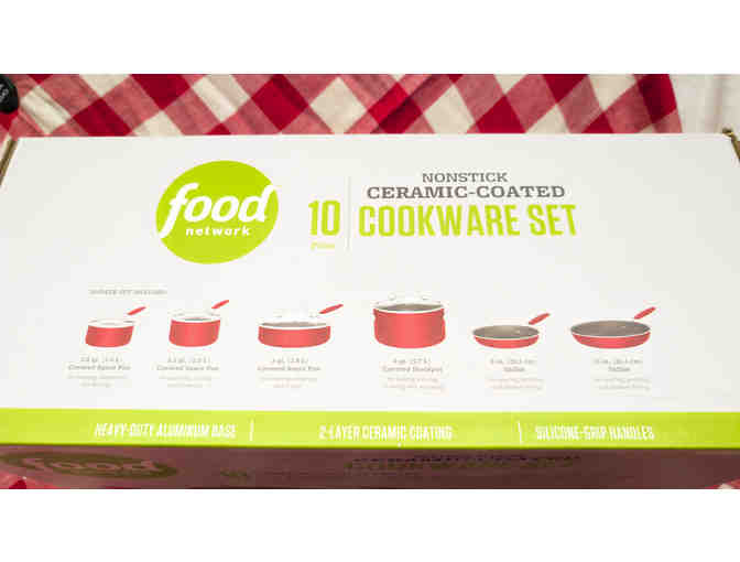 FOOD NETWORK 10PC. CERAMIC COATED COOKWARE SET