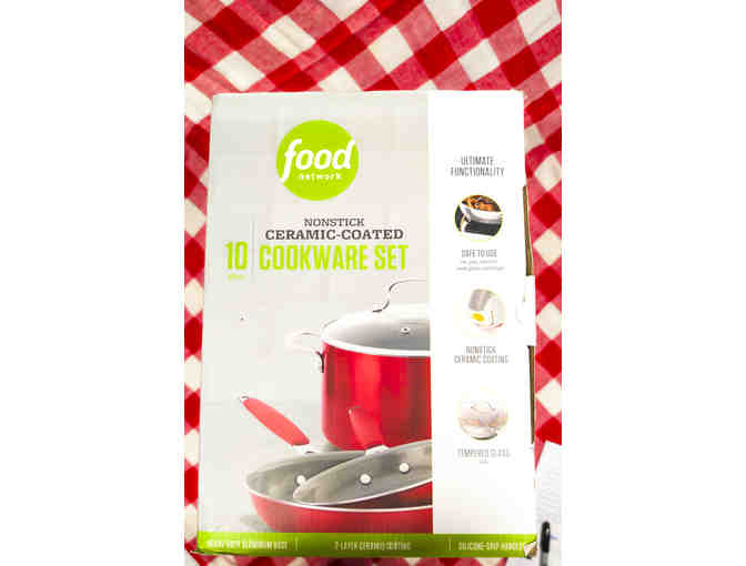 FOOD NETWORK 10PC. CERAMIC COATED COOKWARE SET