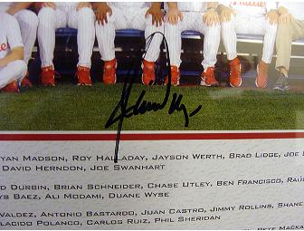 Philadelphia Phillies Team Roster Print Featuring Jamie Moyer (signed)