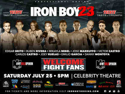 Ringside seats and a signed glove for Iron Boy 23 Professional Boxing