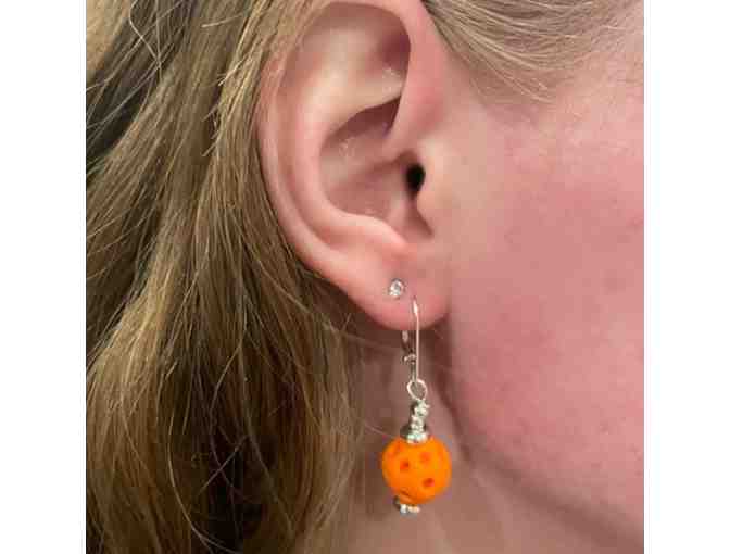B06 Pickleball Dangle Earrings, Orange